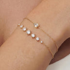 Solid Gold Bezel-Set Lab-Grown Pear Diamond Bracelet