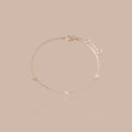 Solid Gold Round Lab-Grown Diamond Heart Station Bracelet