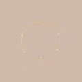 Solid Gold Bezel-Set Moonstone Station Bracelet