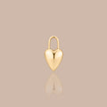 Solid Gold Heart Lock Charm