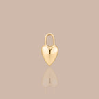 Solid Gold Heart Lock Charm