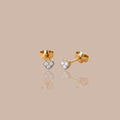 Solid Gold Petite Heart Lab-Grown Diamond Studs