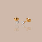 Solid Gold Petite Heart Lab-Grown Diamond Studs