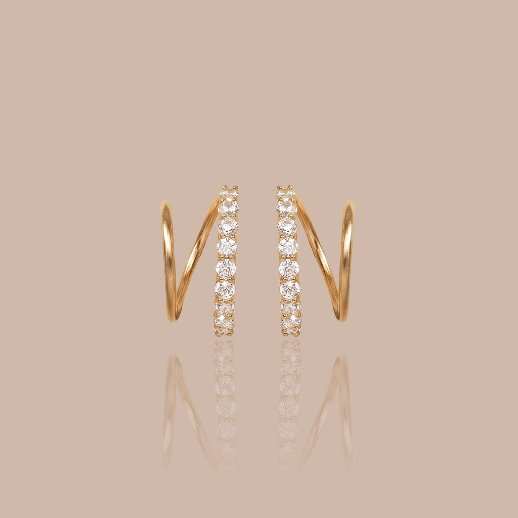 Solid Gold Lab-Grown Diamond Twisted Hoop Earrings