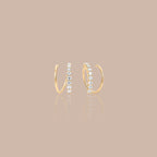 Solid Gold Lab-Grown Diamond Twisted Hoop Earrings