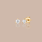Solid Gold Round Lab-Grown Diamond Solitaire Stud Earrings
