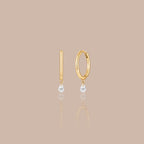Solid Gold Lab-Grown Diamond Pear Drop Huggies