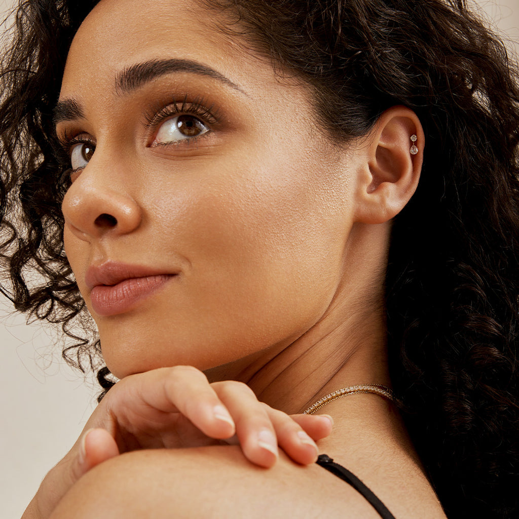Solid Gold Lab-Grown Diamond Pear Drop Studs