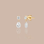 Solid Gold Lab-Grown Diamond Pear Drop Studs