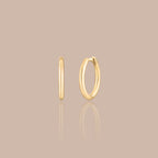 Solid Gold Rounded Signature Huggies