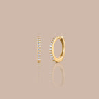 Solid Gold Round Pavé Lab-Grown Diamond Huggie Earrings