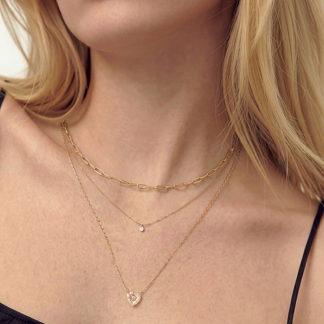 Solid Gold Lab-Grown Round Brilliant Diamond Solitaire Necklace