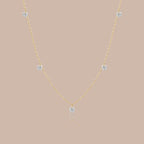 Solid Gold Floating Drop Lab-Grown Diamond Necklace
