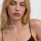 Solid Gold Floating Drop Lab-Grown Diamond Necklace