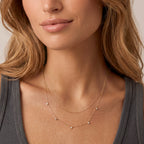 Solid Gold Essential Bezel Diamond Station Necklace
