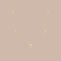 Solid Gold Essential Bezel Diamond Station Necklace