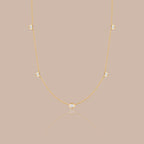 Solid Gold Essential Bezel Diamond Station Necklace