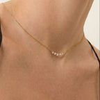Solid Gold Arc Lab-Grown Diamond Necklace