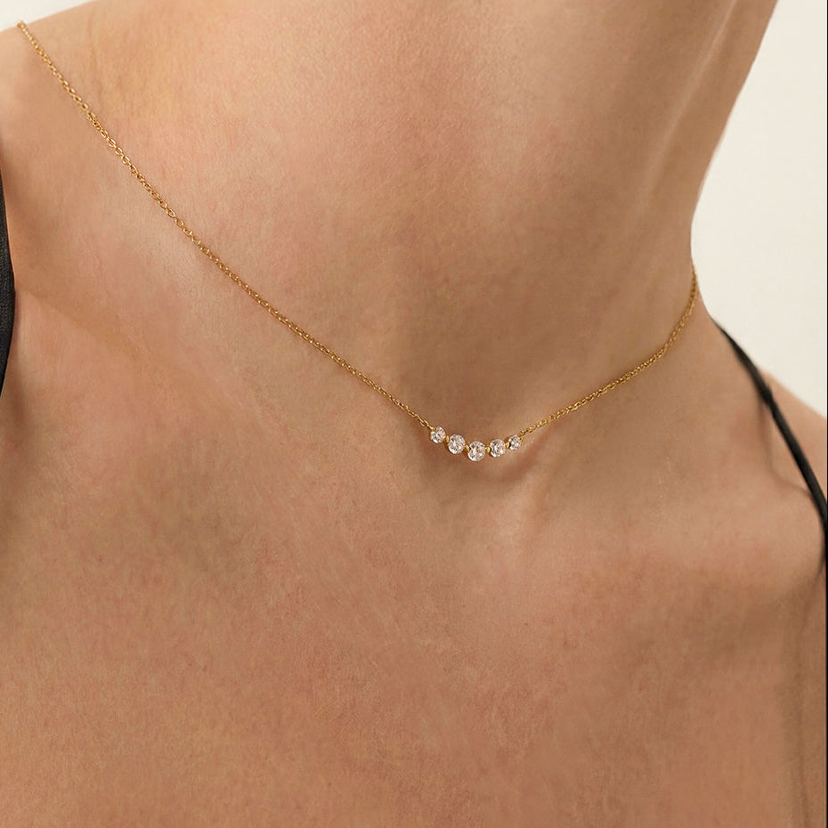 Solid Gold Arc Lab-Grown Diamond Necklace