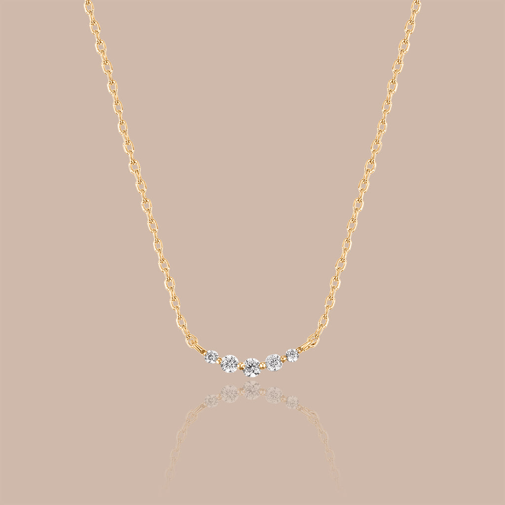 Solid Gold Arc Lab-Grown Diamond Necklace