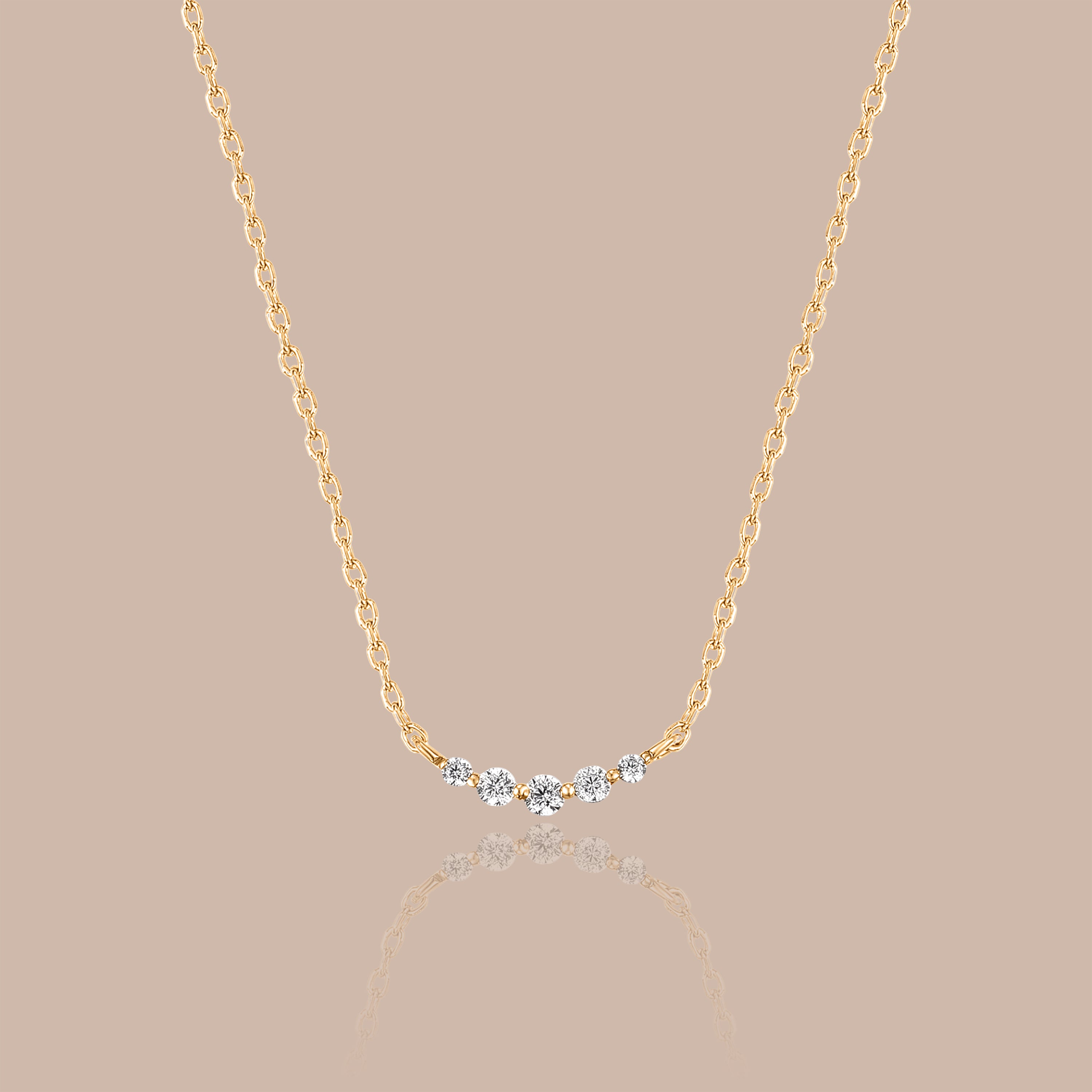 Solid Gold Arc Lab-Grown Diamond Necklace