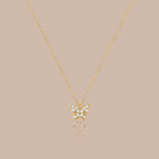 Solid Gold Mini Lab-Grown Diamond Butterfly Pendant Necklace