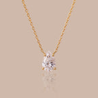 Solid Gold Pear-Cut Lab-Grown Diamond Solitaire Necklace