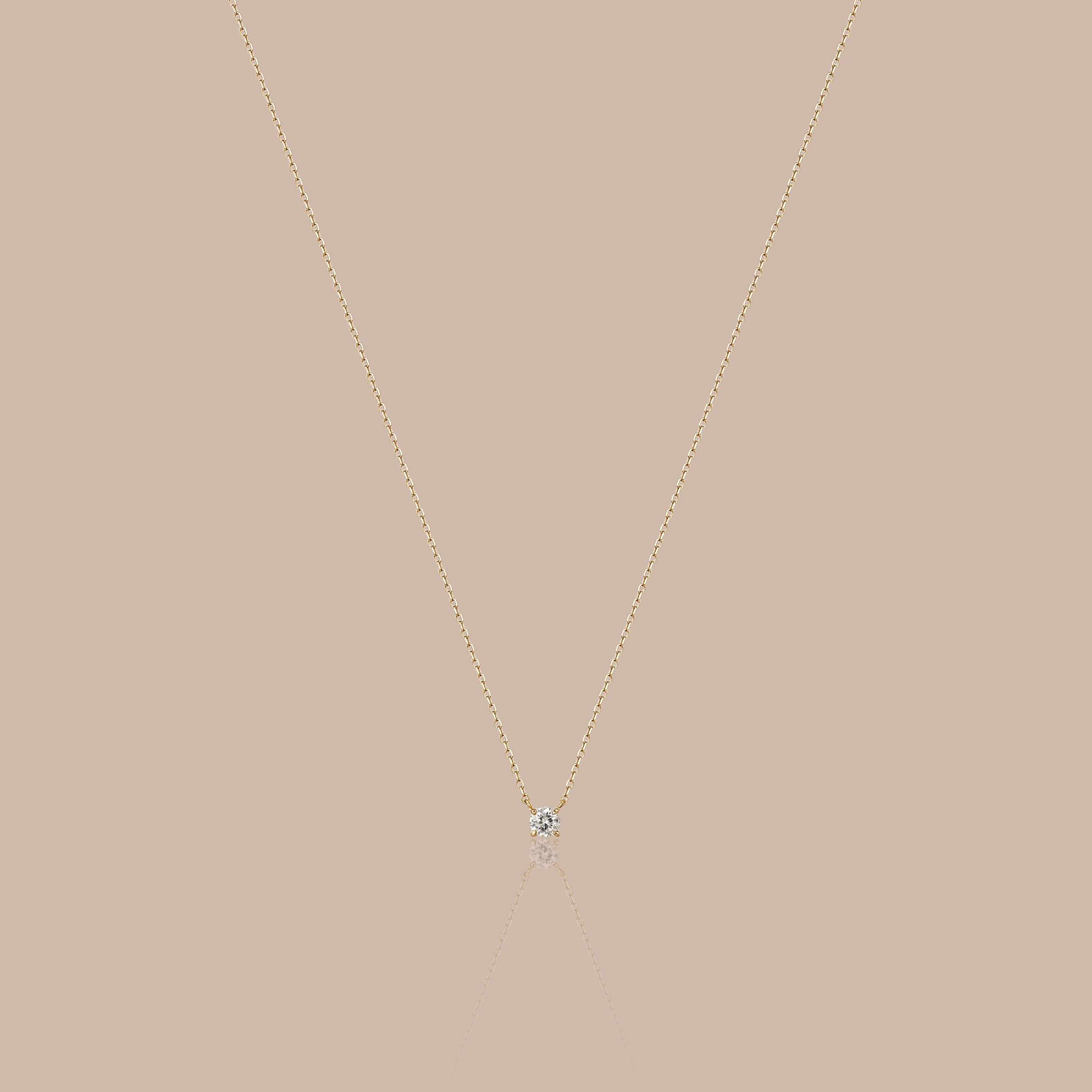 Solid Gold Classic Lab-Grown Diamond Prong Solitaire Necklace