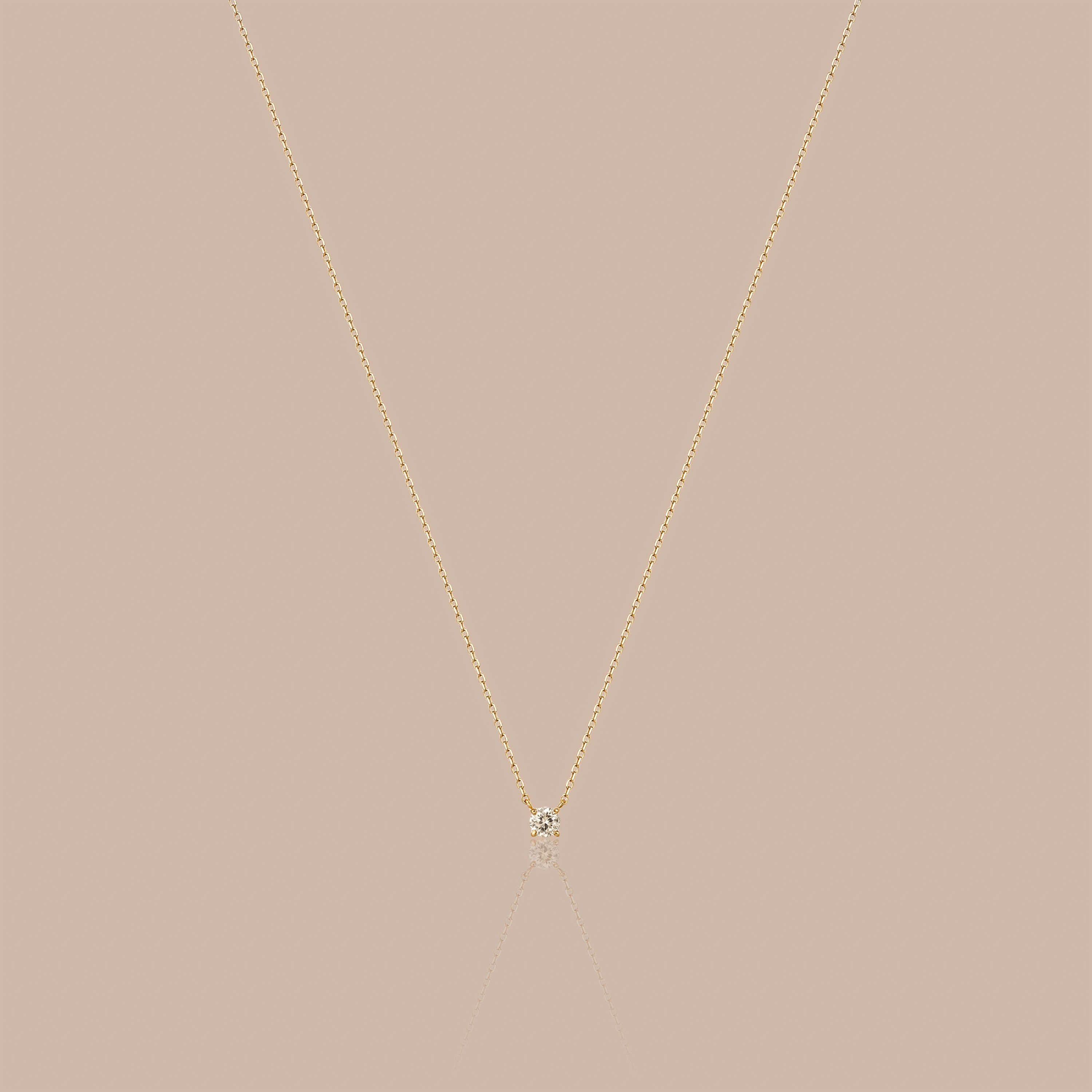 Solid Gold Classic Lab-Grown Diamond Prong Solitaire Necklace