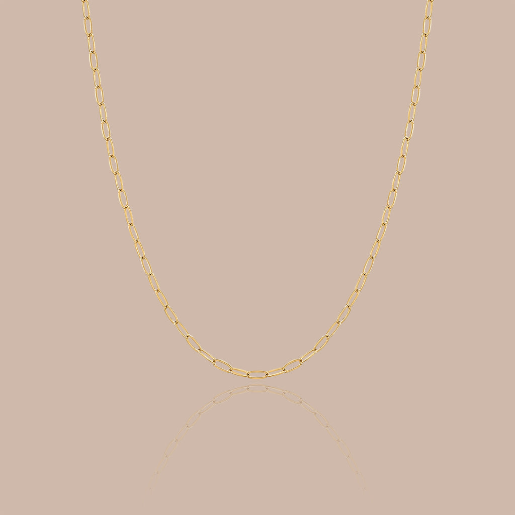 Solid Gold Paperclip Chain Necklace