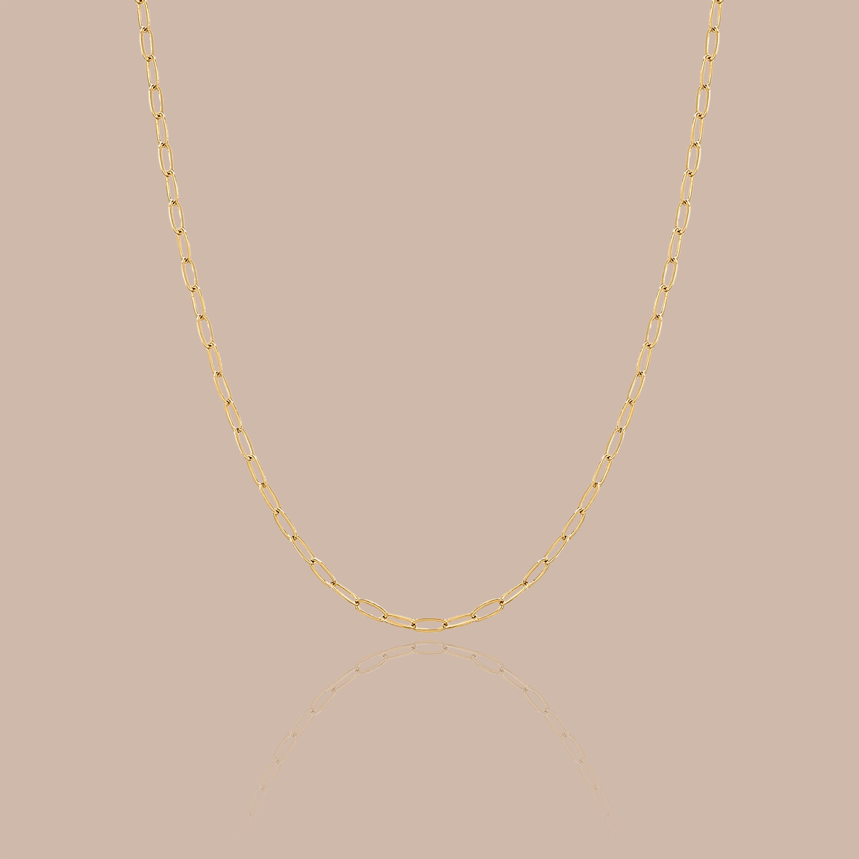 Solid Gold Paperclip Chain Necklace