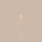 Solid Gold Pavé Natural Diamond Heart Charm