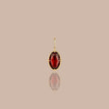 Solid Gold Oval Natural Garnet Pendant