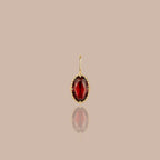 Solid Gold Oval Natural Garnet Pendant
