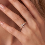 Solid Gold Lab-Grown Diamond Bypass Open Ring