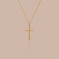 Solace Pave Cross Necklace in 18K Gold