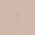 Solace Pave Cross Necklace in Silver