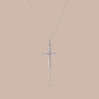 Solace Pave Cross Necklace in Silver