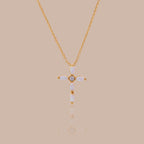 Marquise Opal Cross Necklace