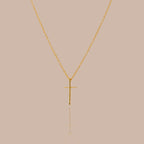 Skinny Cross Necklace in 18K Gold
