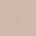 Skinny Cross Necklace in Silver