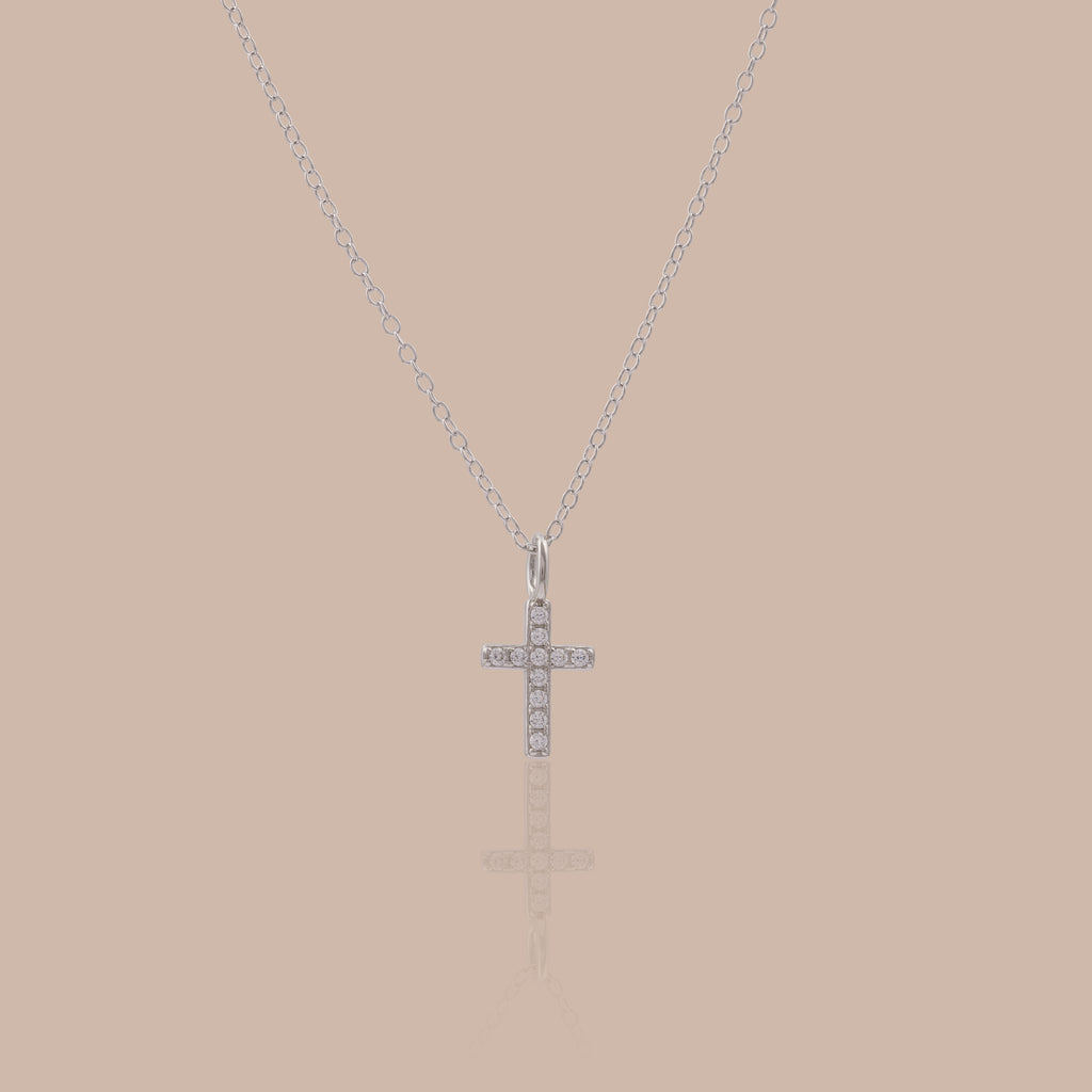 Dainty Diamond Cross Necklace