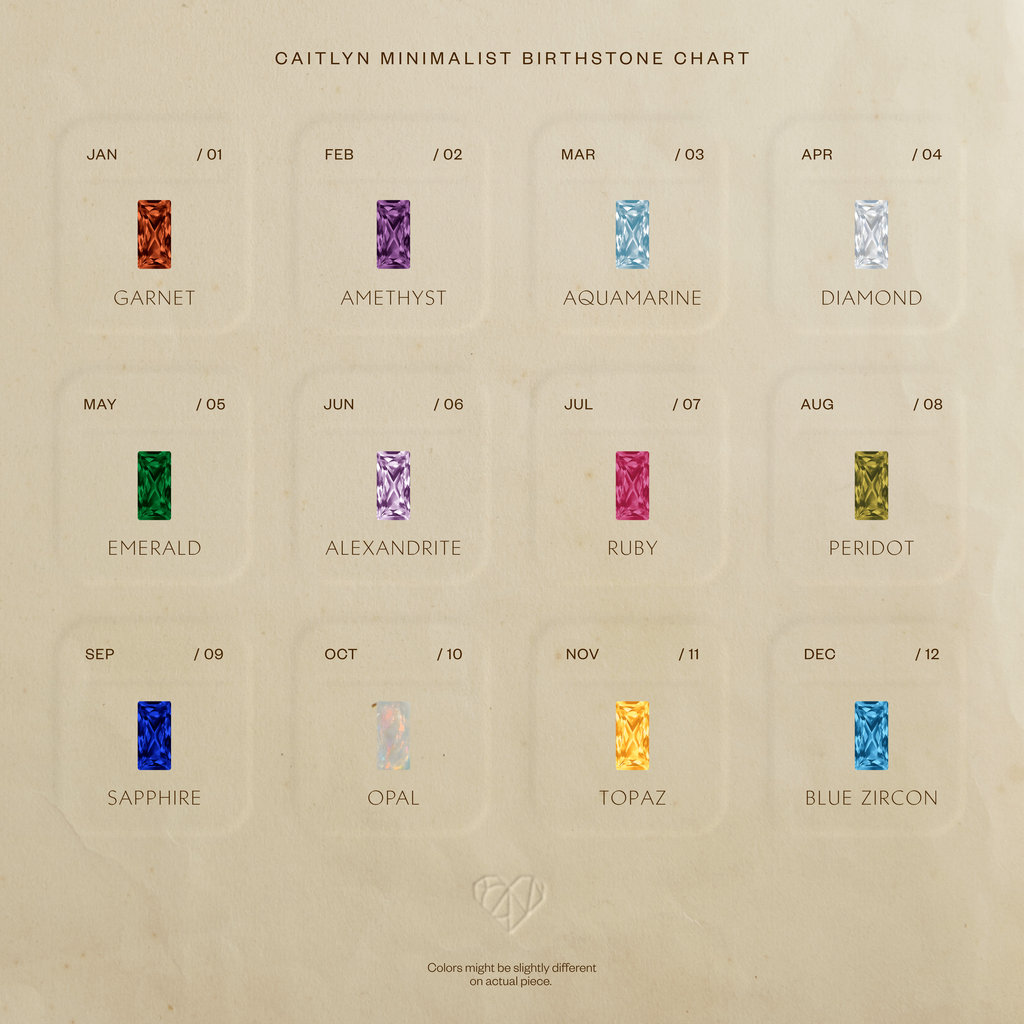 Baguette Birthstone Huggies