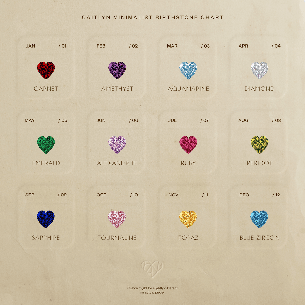 Birthstone Heart Hoops