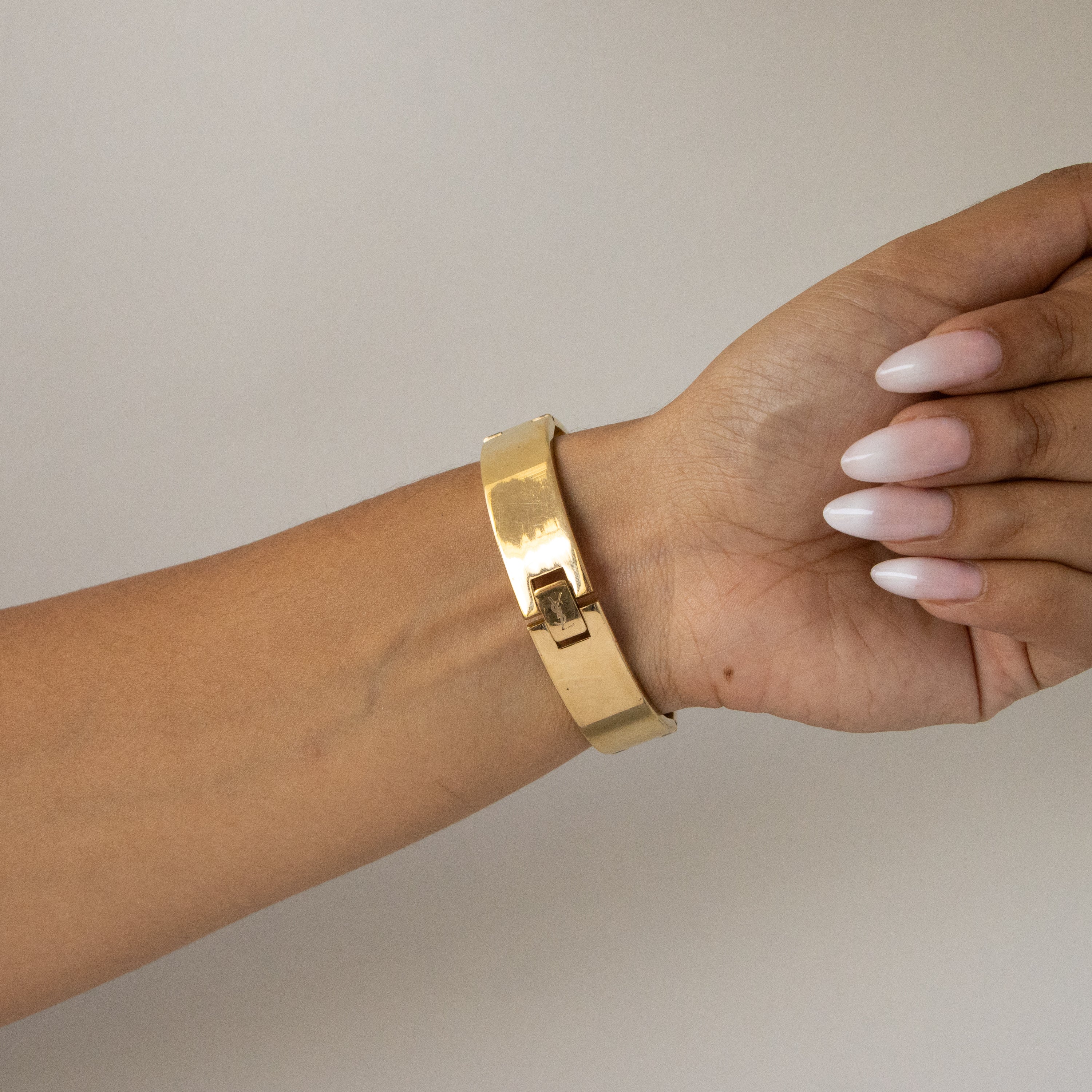 Vintage YSL Slim Rectangular Gold Watch