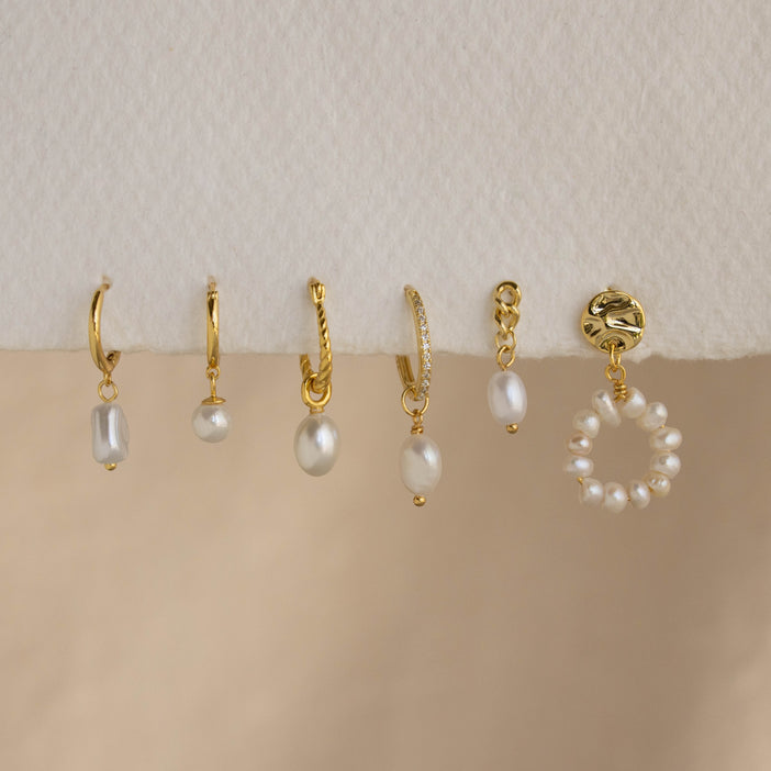 Dangling Pearl Drop Earrings Set