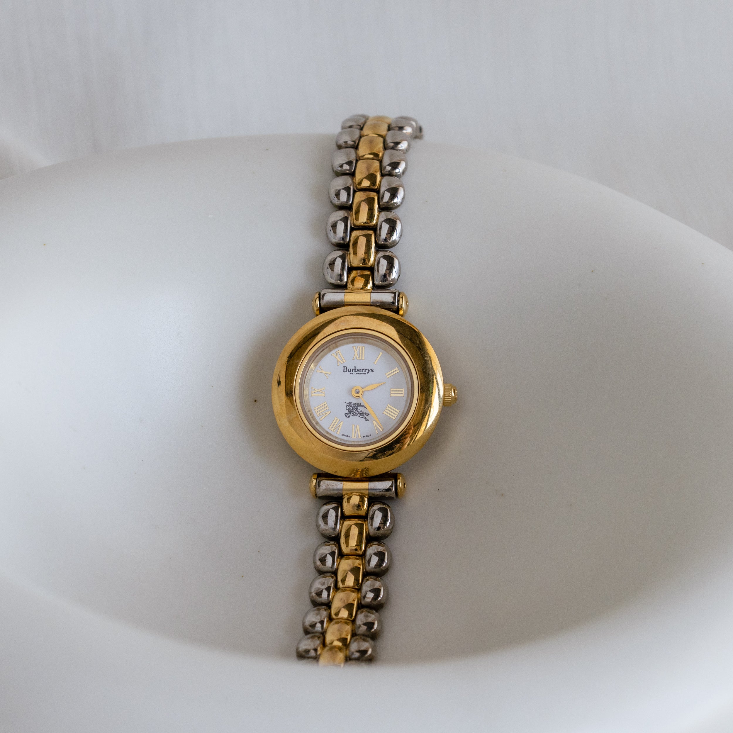 Vintage Burberrys Swiss Bold Two Tone Watch