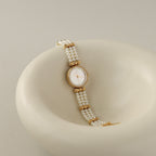 Vintage Vexcel Pave Pearl Gold Watch