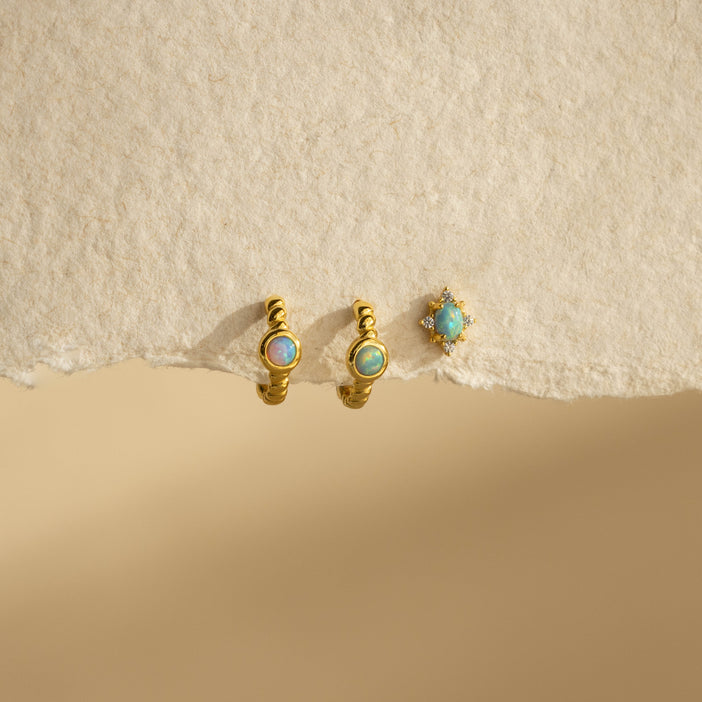 Turquoise Opal Earrings Set