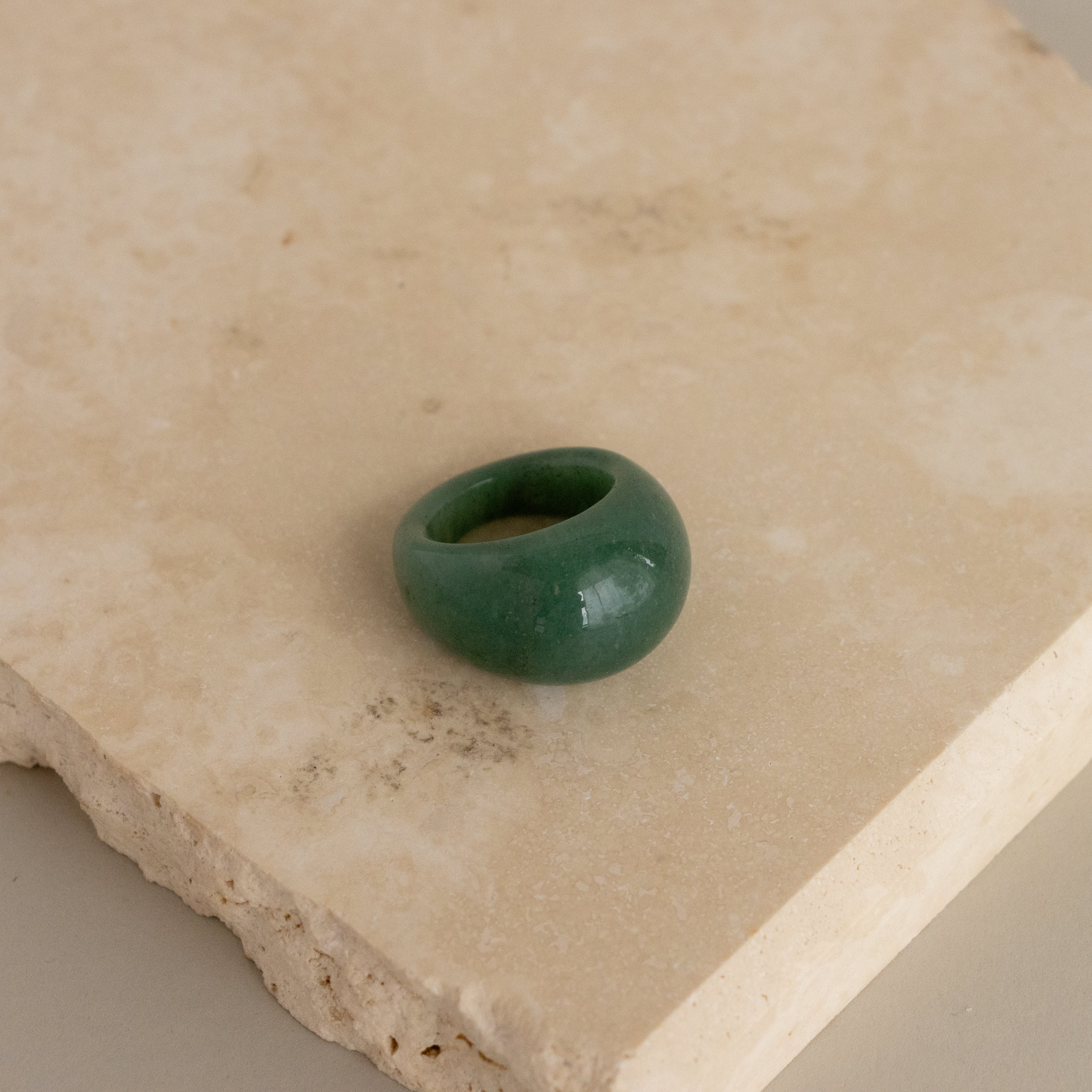 Green Aventurine Dome Ring